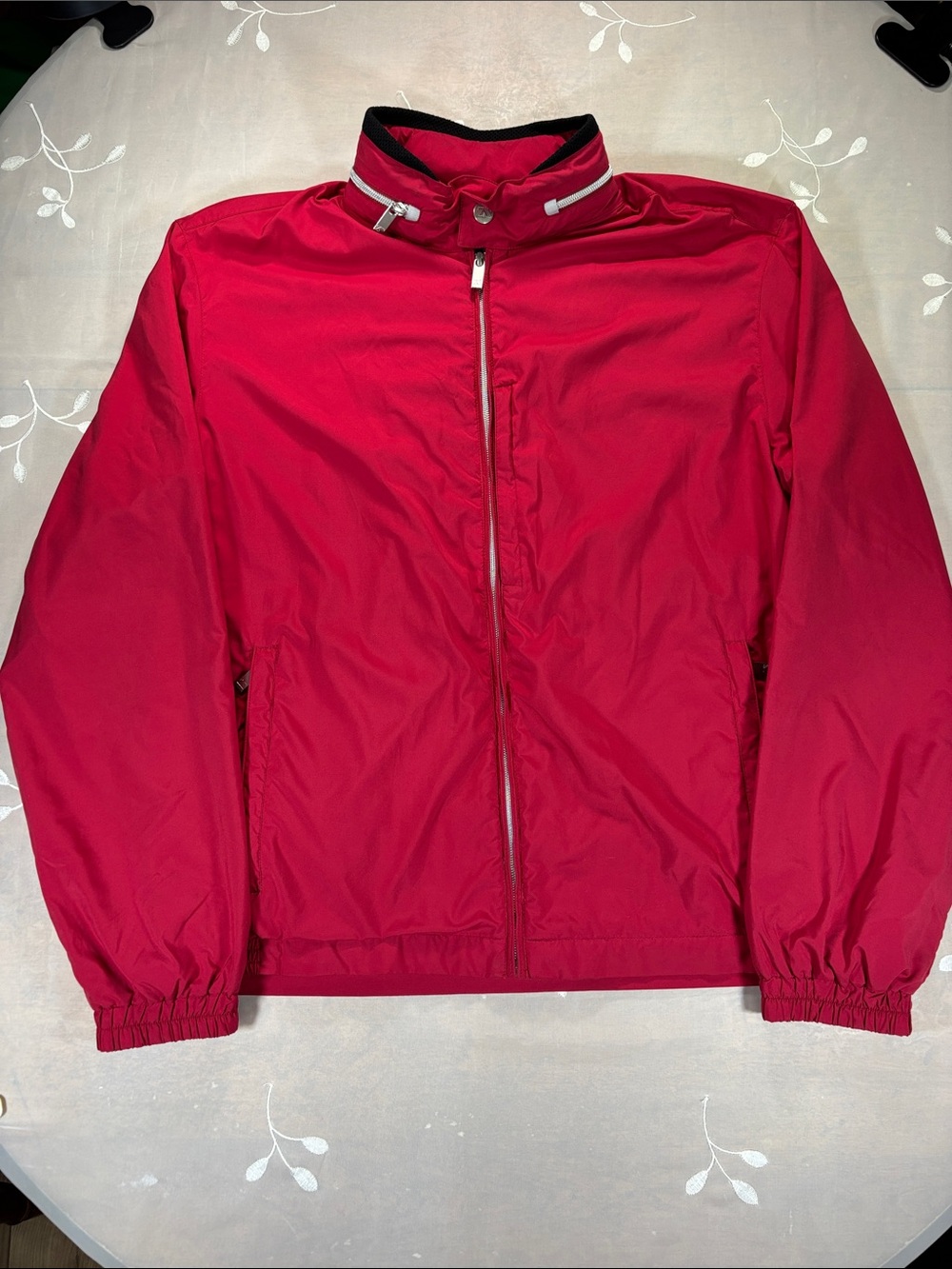 Zegna Sport Men's Red Lightweight Zipper Jacket / Raincoat Inside Mesh Sz L